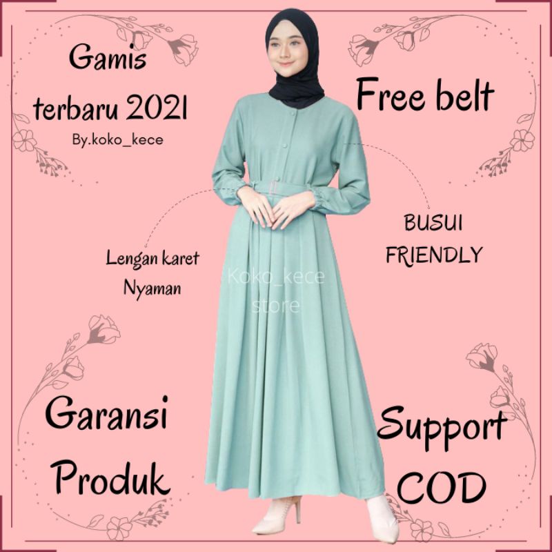 baju pakaian busana muslim wanita polos busui bumil 2021 / Dress menyusui Muslimah Gamis terbaru sim
