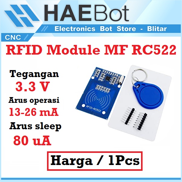 [HAEBOT] RFID Module Module RFID MF RC522 Read Write Security Keamanan Kartu Arduinoo