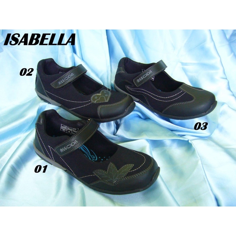 Sepatu Hitam  Sekolah Running Flat Wanita Dewasa Assoda Isabella