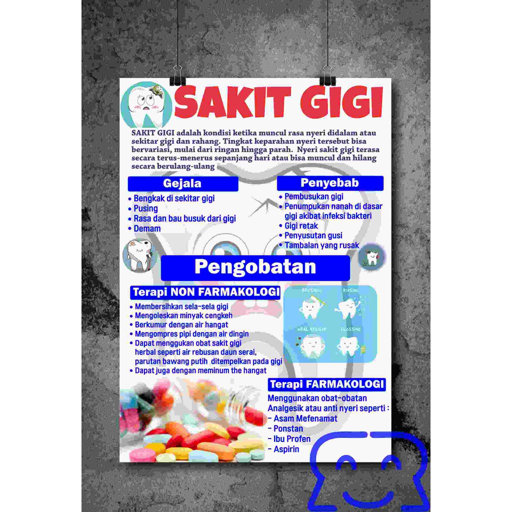 Jual Poster Kesehatan Gigi Anti Sobek Tahan Air Bahan Pearl Ukuran A