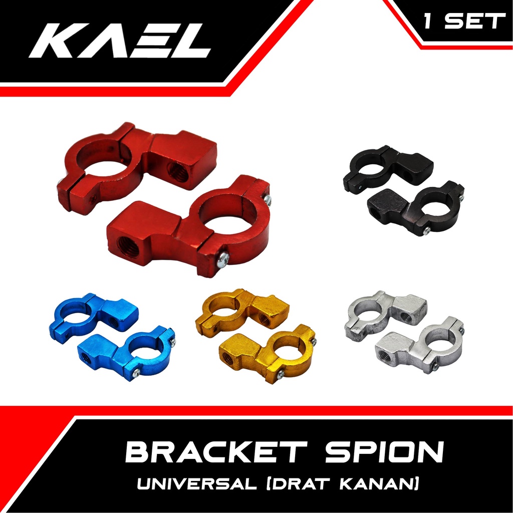 Bracket Spion CNC Variasi Motor Universal Bebek-Matic-Sport Dudukan-Breket Beat FI-F1-Pop-eSP/Mio-Soul-Sporty-M3-Z-S/NMAX/Vixion/Vario 110-125-150 Techno-New LED/Scorpio/Supra-X-125-Fit New/Blade/Revo-Absolute/Jupiter-MX-Z/Scoopy/Fino