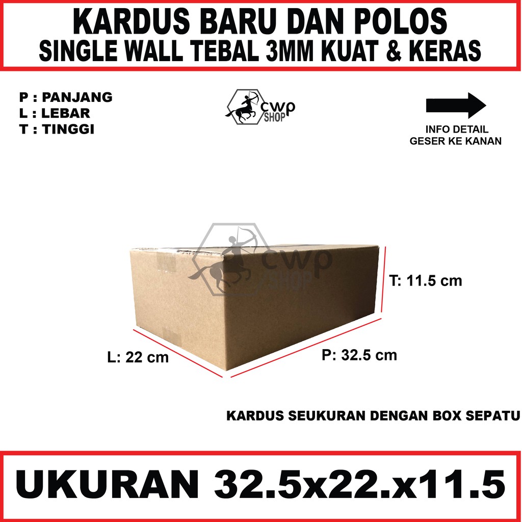 

Kardus Box Karton Polos Uk 32.5x22x11.5