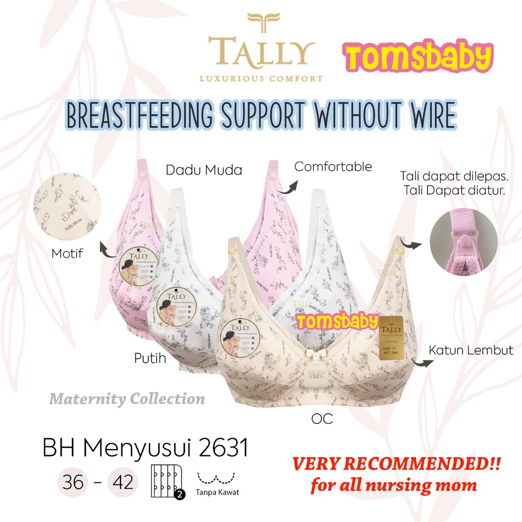 TALLY 1pcs Bra Menyusui Motif Tanpa Busa Tanpa Kawat Nursing Bra / TALLY Bra 2631 Tally Mom