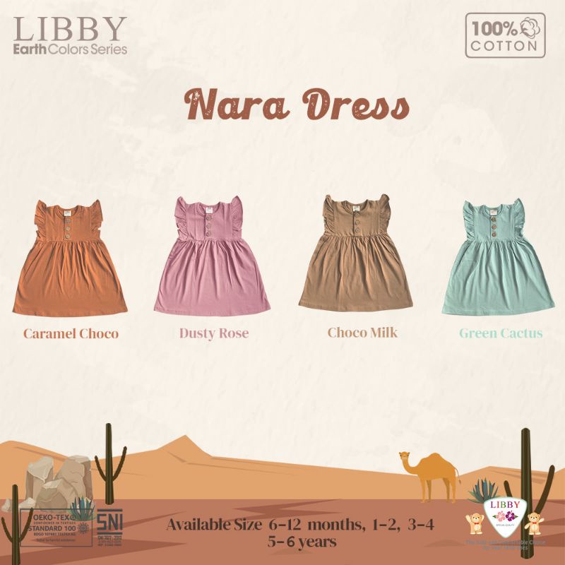 Libby earth series Nara dress/ Bayi Anak Perempuan