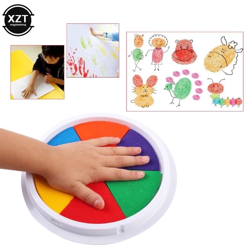 

Mainan Edukasi 6in1 multicolor BESAR Tinta Stamp Kerajinan Tangan Ink Pad Montessori Seni Kreatif Anak DIY Mainan mengambar Gambar Tinta washable CAT WATERCOLOR