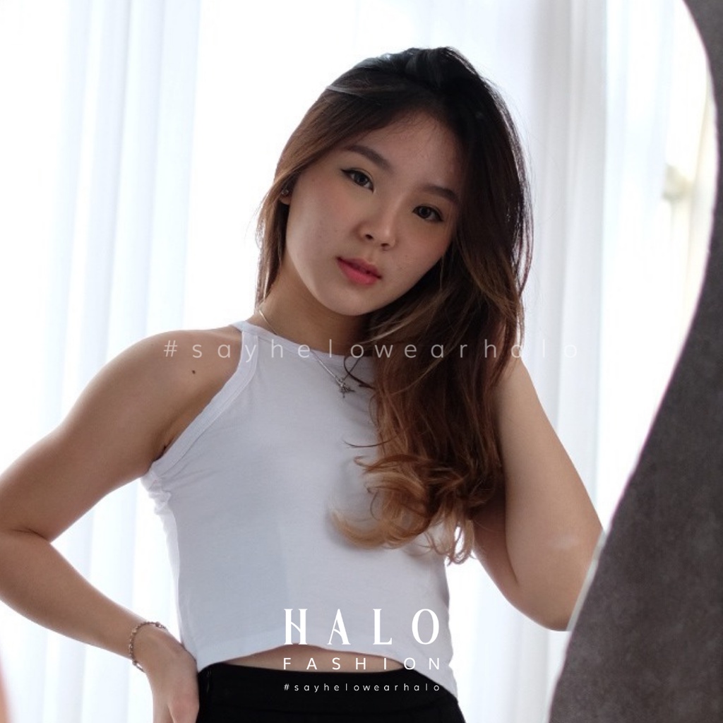 [HaloFashion] Jovita Sexy Crop Top Tank Top Halter Top Basic Top Korean Fashion