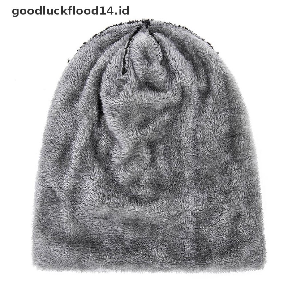 [OOID] Men's Winter Hat Cotton Thicken Warm Beanies Hat Fashion Unisex Knitted Hats ID