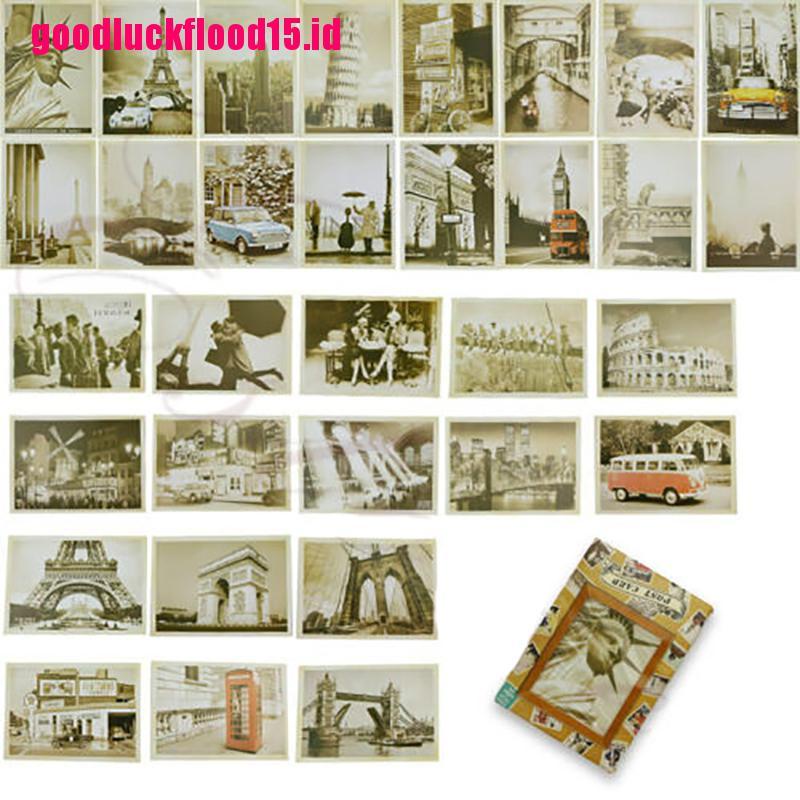 {LUCKID}32pcs travel postcard vintage landscape building photo picture poster post cards