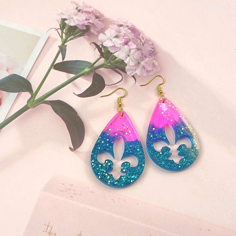 Siy 1 / 3pcs Cetakan Resin Bahan Silikon Untuk Membuat Perhiasan Anting DIY