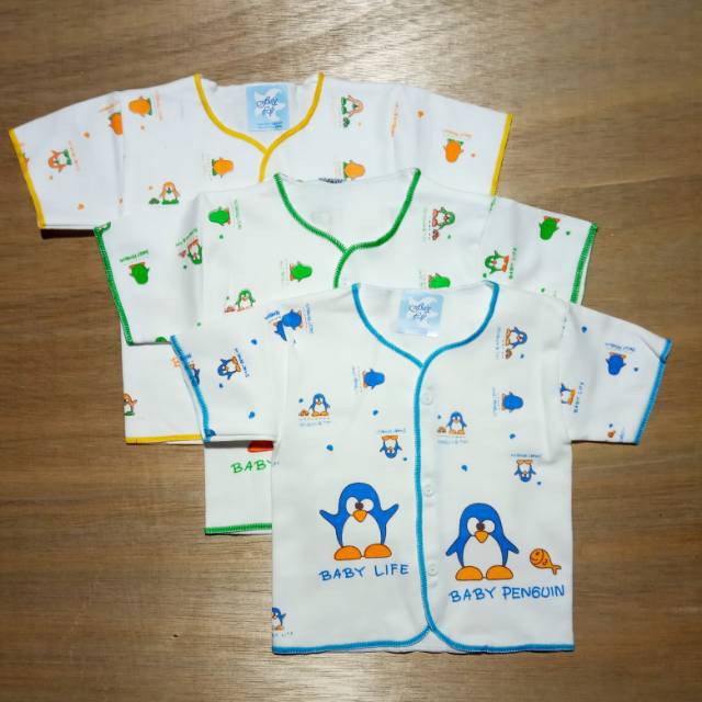 baju bayi newborn tangan pendek merek baby life isi 6pcs