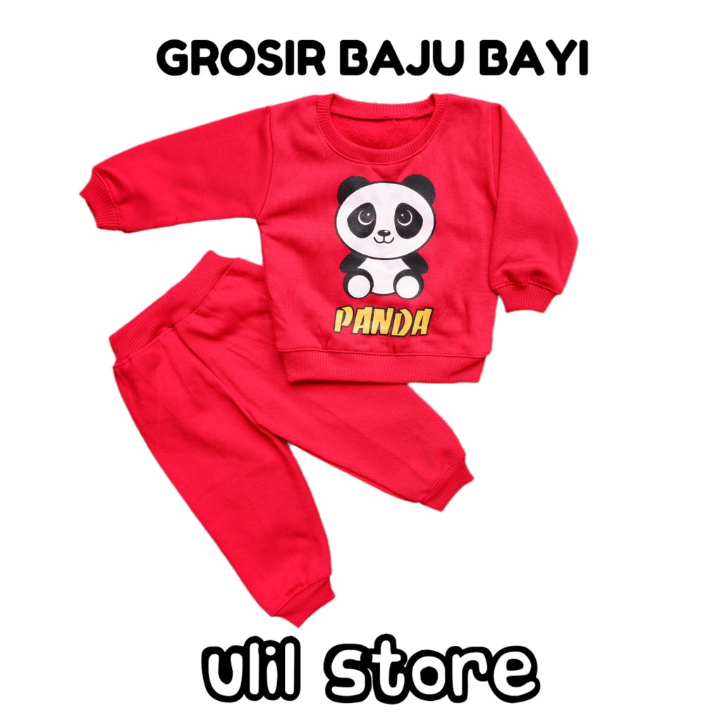 Setelan Jaket Bayi Anak 3-18 Bulan, Setelan Sweater Panda, Best Seller-2