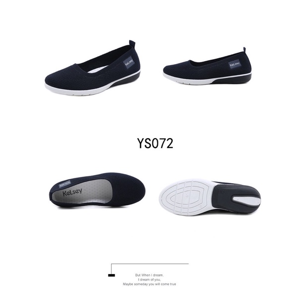 (GRATIS ALAS KAKI) Kelsey Sepatu Flat wanita YS072 Sepatu Wanita Slip On