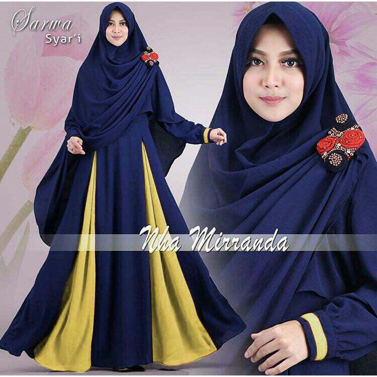 UL09 Syari Sarwa 4WARNA / F6 / Gamis Jaman Now / Jual Pakaian Muslim Wanita / Busana Muslim Kekinian