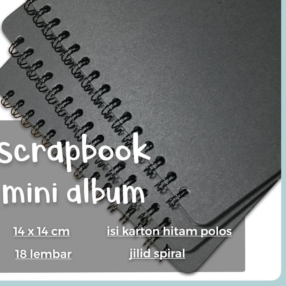 

057 scrapbook mini photo album black hitam rounded square kotak by tat tet tot VODiskon ➨