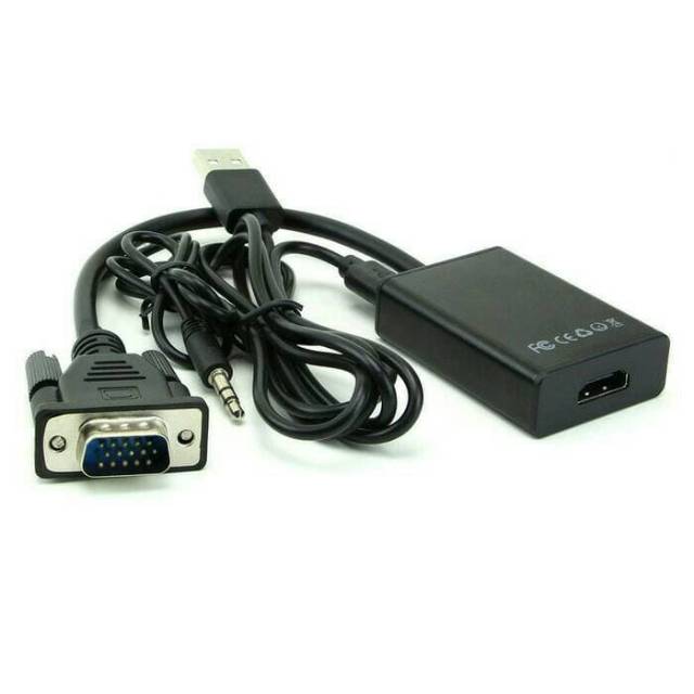 Converter Kabel VGA To HDMI Audio VGA Male To HDMI Female