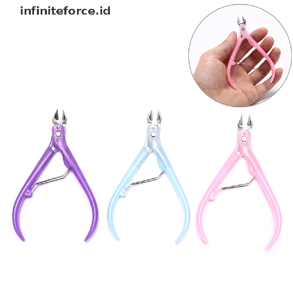 1pc Gunting Kuku Kutikula Bahan stainless steel Gagang Plastik Untuk manicure