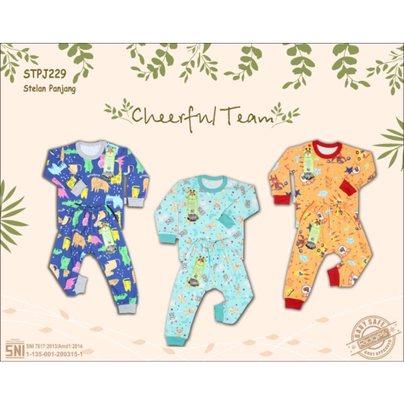 3Pcs Setelan Baju Bayi Panjang RIDGES SIZE S.M.L.XL