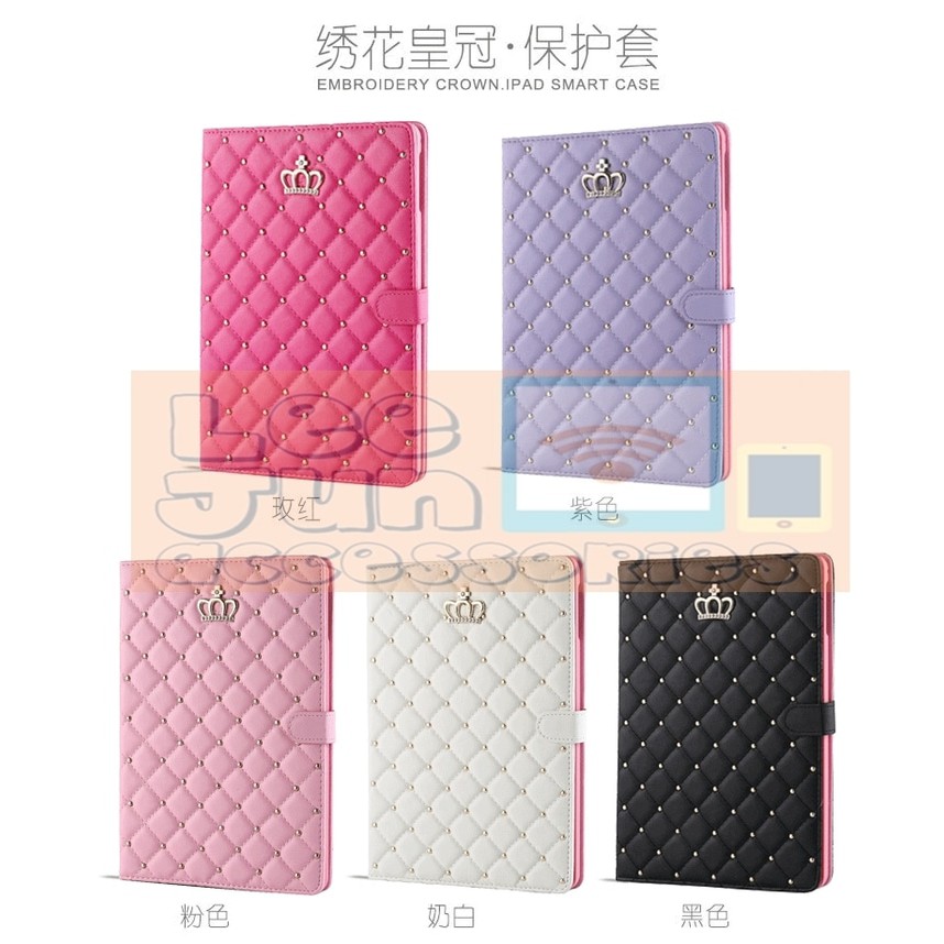 Ipad Air 1 Luxury Crown with Strap Smart Flip Cover / Case (Hard).