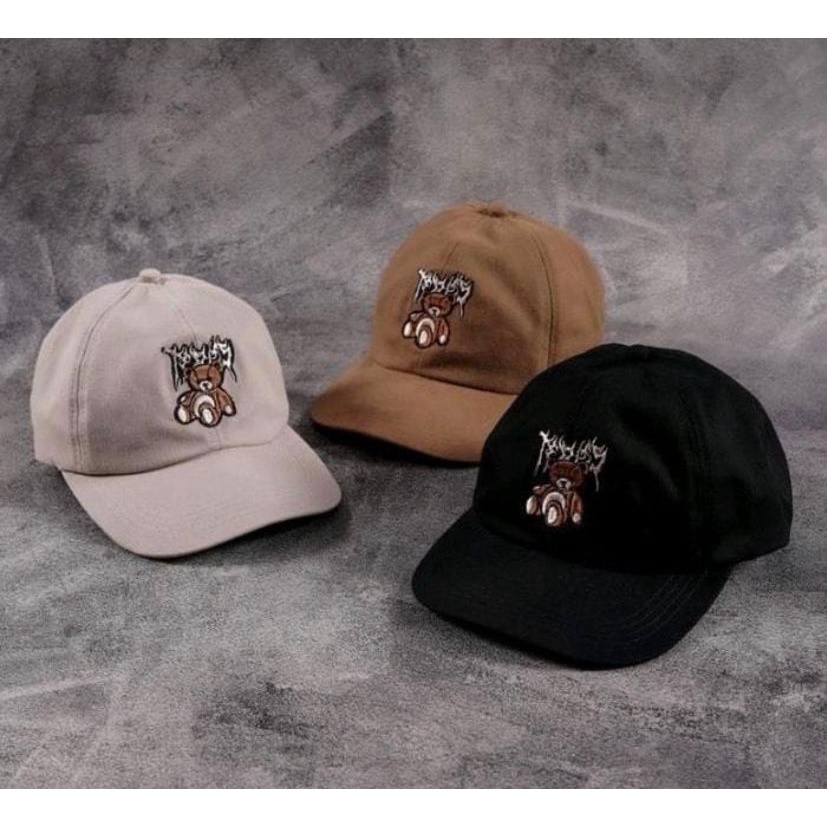 (COD)Topi distro model teddy bear/topi pria anak muda kekinian