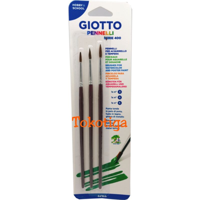 

Kuas Lukis Giotto Pennelli Serie 400 Round Brush Isi 3pcs No.3,4,5