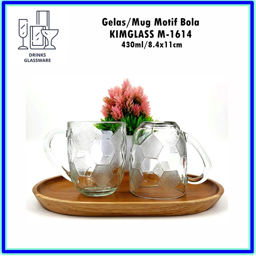 [Set 6pcs] UTL030I-1 Mug Motif Bola M1614 Kim Glass 430ml