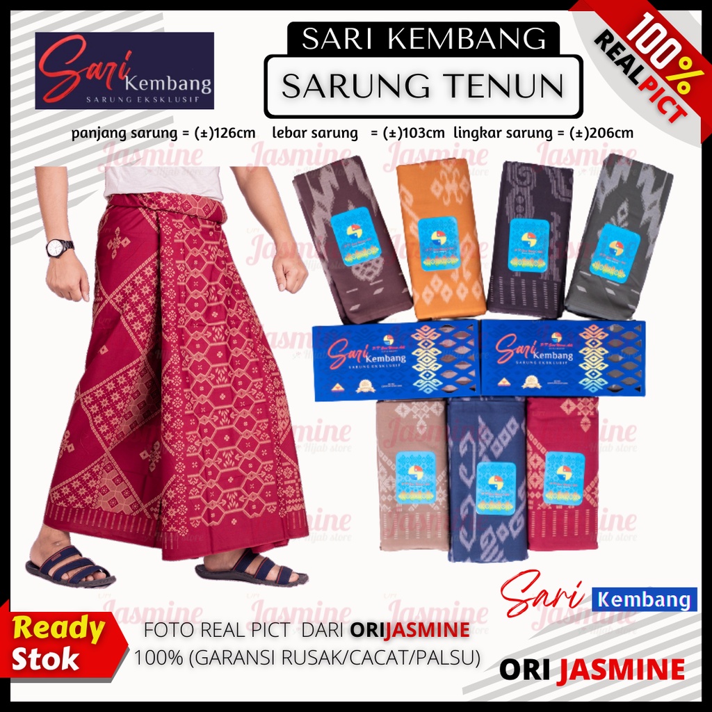 Sarung Tenun Motif Bali Sari Kembang Pria Dewasa