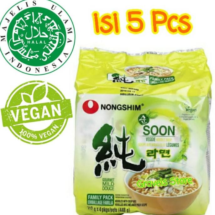 

1 PACK ISI 5 PCS - NONGSHIM SOON VEGGIE RAMYUN - VEGETARIAN VEGAN