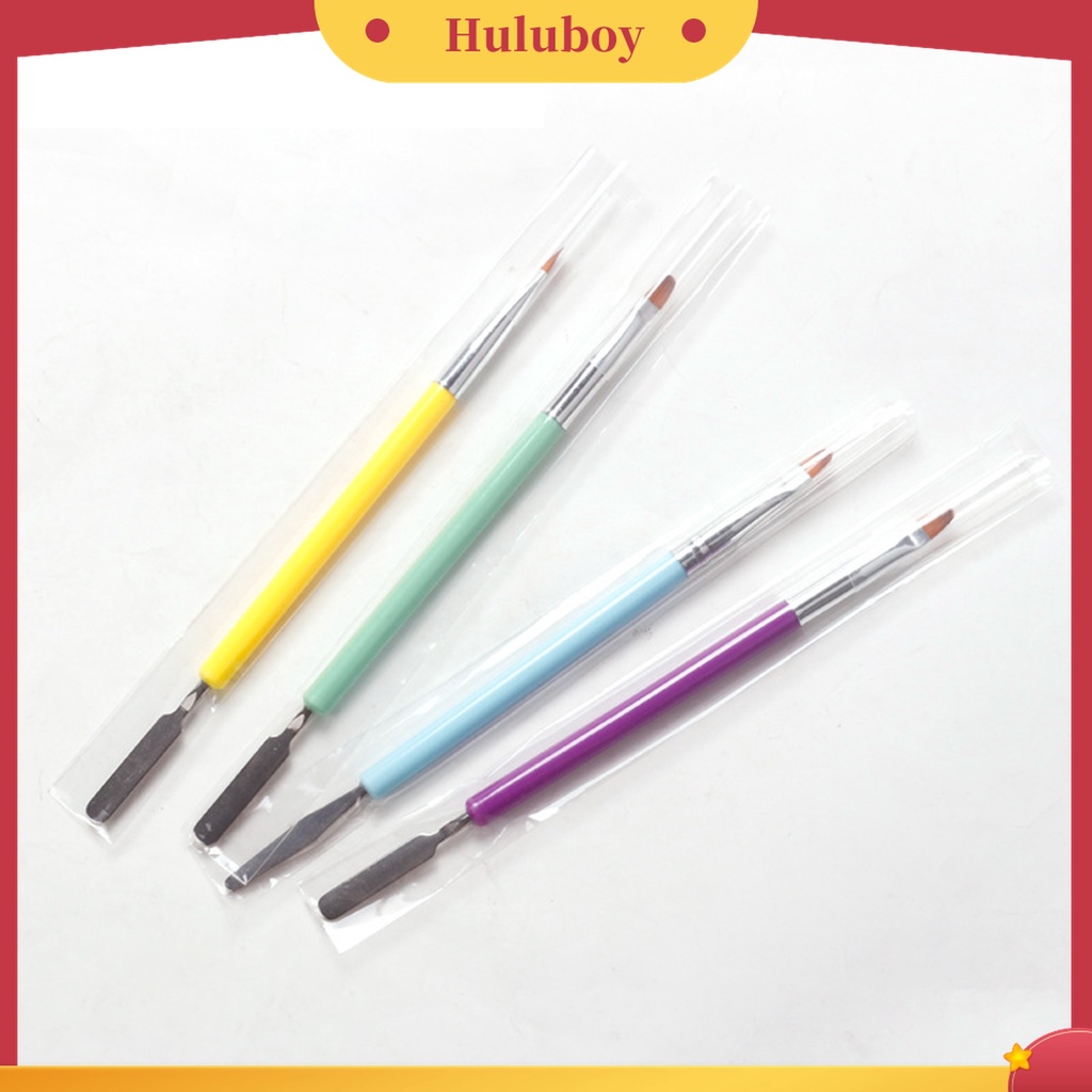 Huluboy Huluboy♡ Pena Pencampur Pigmen Kutek Gel UV Akrilik Kepala Ganda Ultra Tipis Untuk Manicure