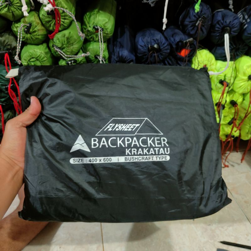 BACKPACKER Flysheet 4x6Meter Ultralight Waterproof Ukuran 4x6 Meter 19 Lubang - Flysheet Pelindung Tenda