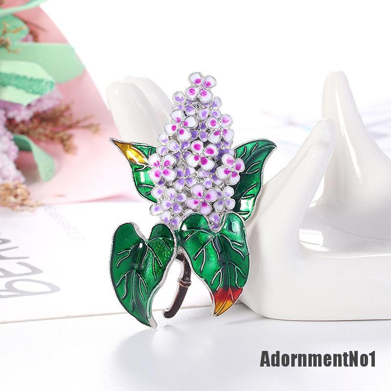 (Adornmentno1) Bros Pin Enamel Desain Bunga Lilac Untuk Wanita