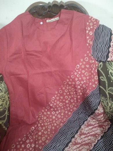 Tunik Asimetris Lapis Milenia Atasan Batik Kerja Wanita Modern Cantik