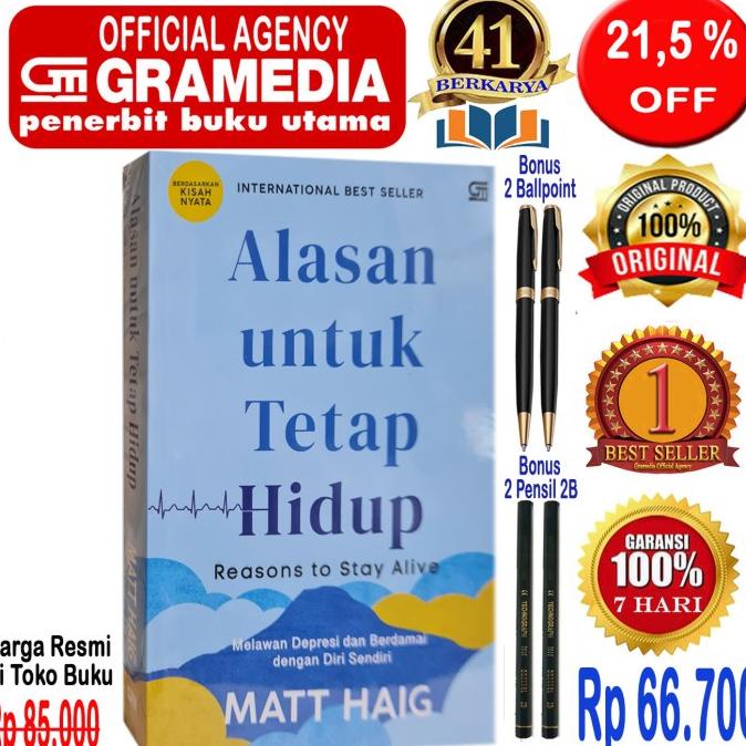 

[[COD]] Buku Alasan Untuk Tetap Hidup - Matt Haig - Original & Segel BERKUALITAS Kode 762