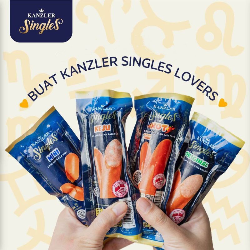 Sosis Kanzler Singles Hot Kanzler Singles Original Keju Mini 65gr