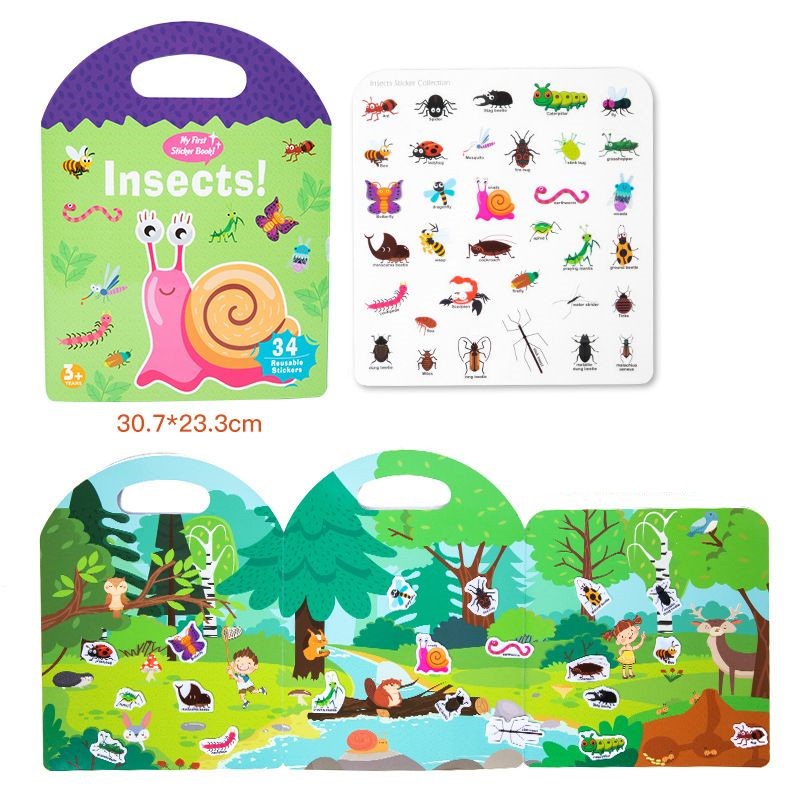 Mainan Anak PORTABLE JELLY QUIET BOOK Mainan Edukasi Anak DIY Stickers