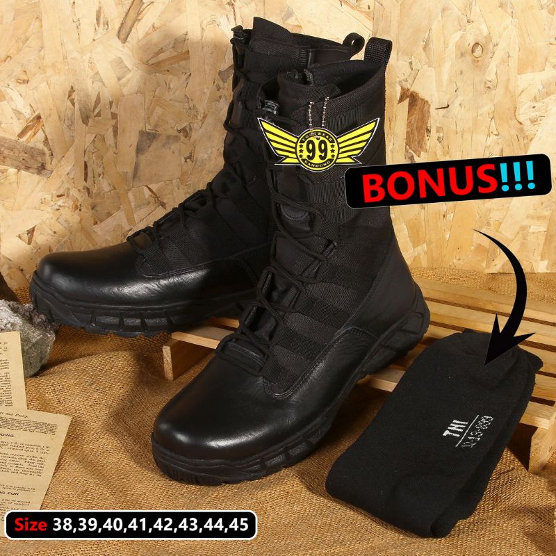 SEPATU PDL KULIT JERUK Boots Safety Linmas Security Satpam Size 38-48