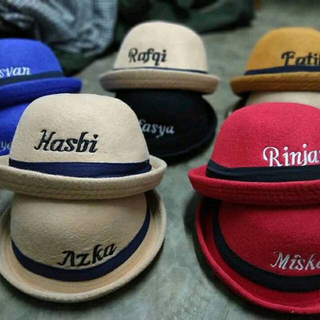 CAPLIN BOWLER ANAK FREE BORDIR NAMA CUSTOM
