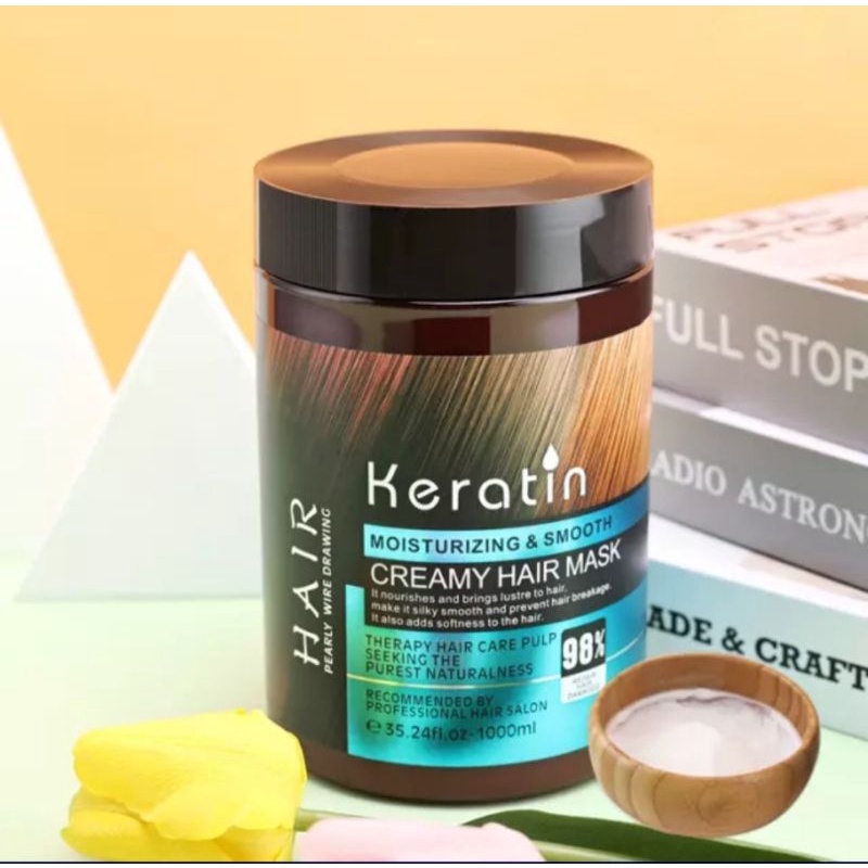 PROFESIONAL SALON/MASKER RAMBUT KERATIN/AMPUH ATASI RONTOK KETOMBE/ HALAL BPOM/TREATMENT/ lae sa luay-7