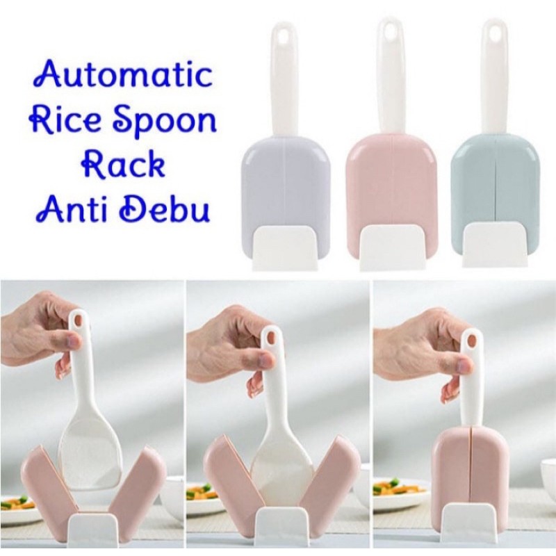 Centong Nasi Holder / Automatic Rice Spoon Rack / Sendok Nasi