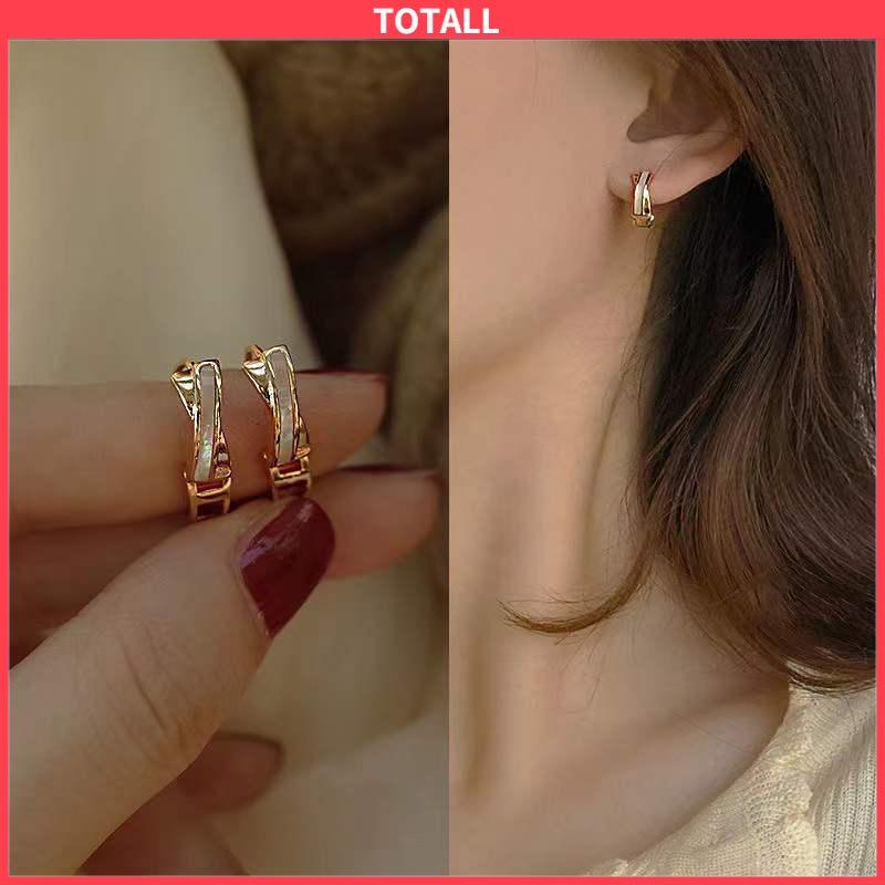 COD Fritillary Cross Anting Wanita Musim Panas Sederhana High-end Stud Earrings-Totall