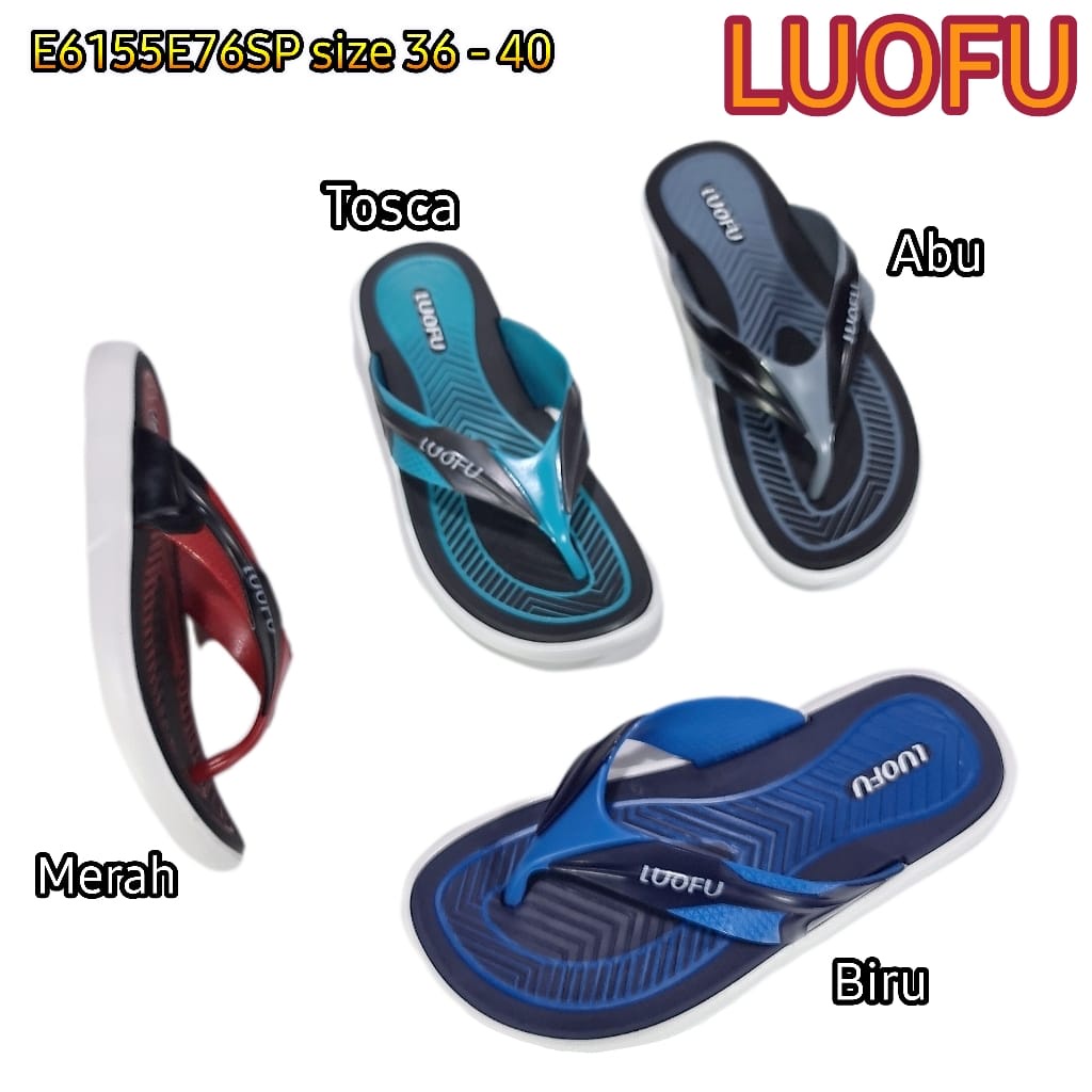 LUOFU ORIGINAL jelly sandal karet empuk murah jepit pria abg anak cowok import E6155E76SP