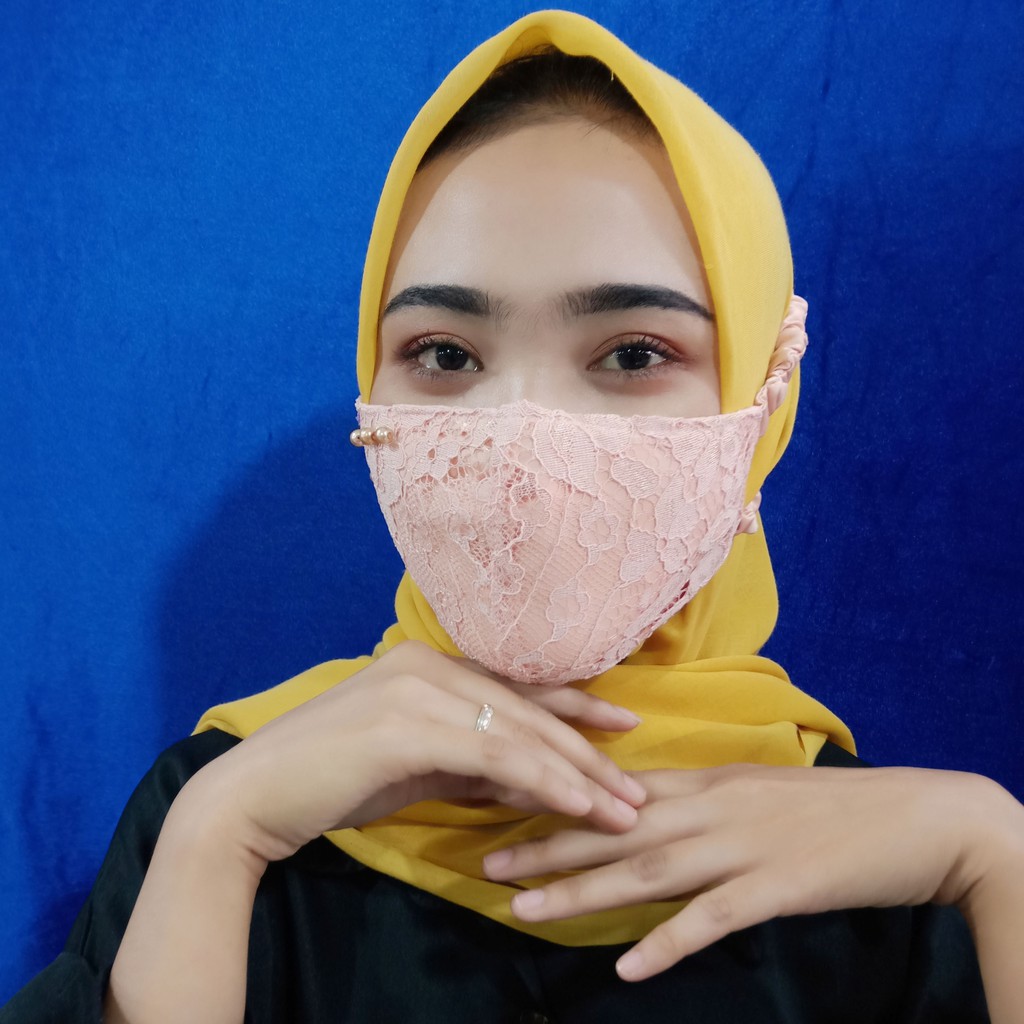 MASKER BROKAT HIJAB  BAHAN HALUS HARGA MUMER