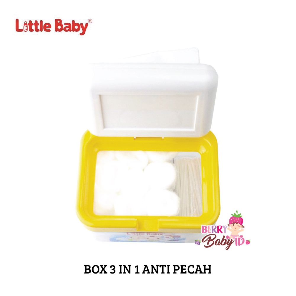 Little Baby Box 3in1 Tempat Tisu Kapas Cottonbuds Bayi Paket Perawatan Bayi Berry Mart