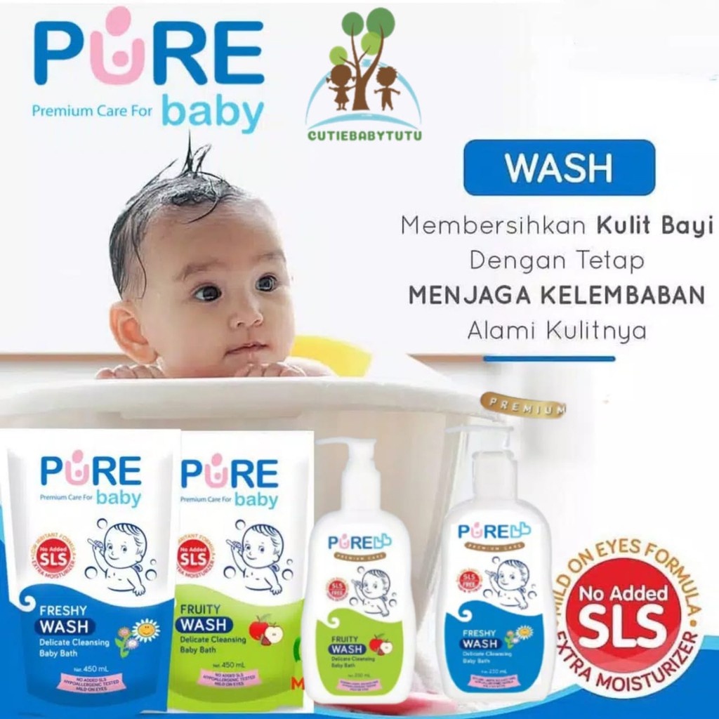 Pure Baby Wash 2in1 Fruity wash Freshy wash 230ml Sabun dan Shampoo Bayi