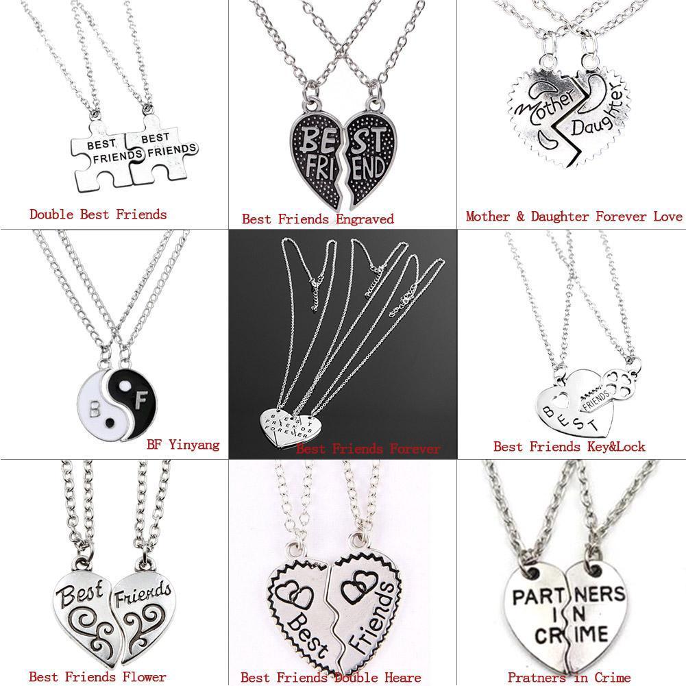  Bayar Di Tempat Kalung  4PC Crystal Heart Best Friend 