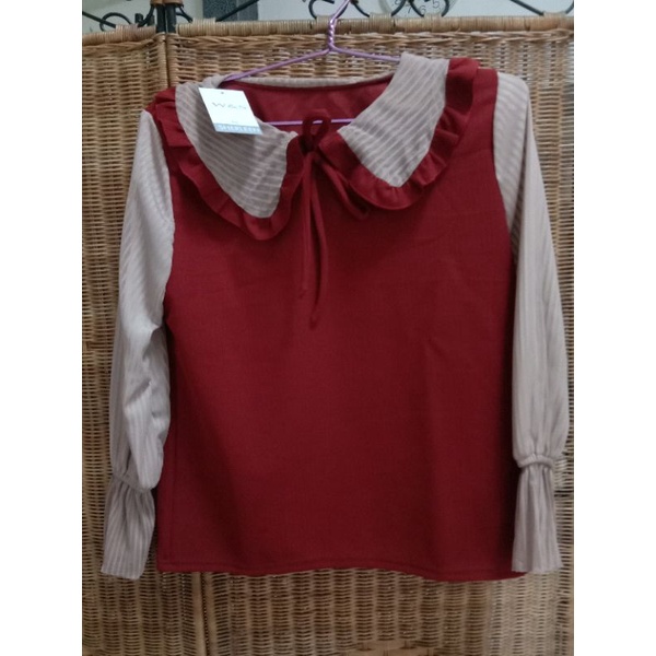 atasan knit tulle premium by ws sherleen