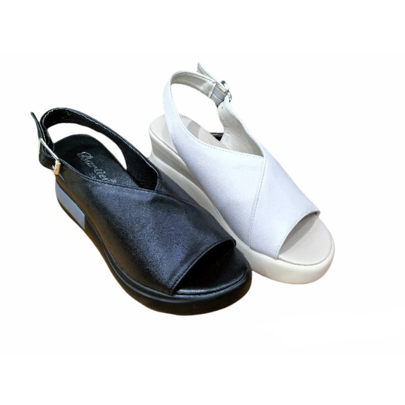 Sepatu Sandal Bartier Wedges Import Premium Original S-900 Black White