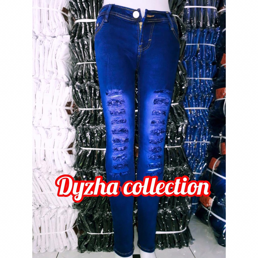 Celana jeans wanita distro skinny/jeans wanita sobek sobek skinny