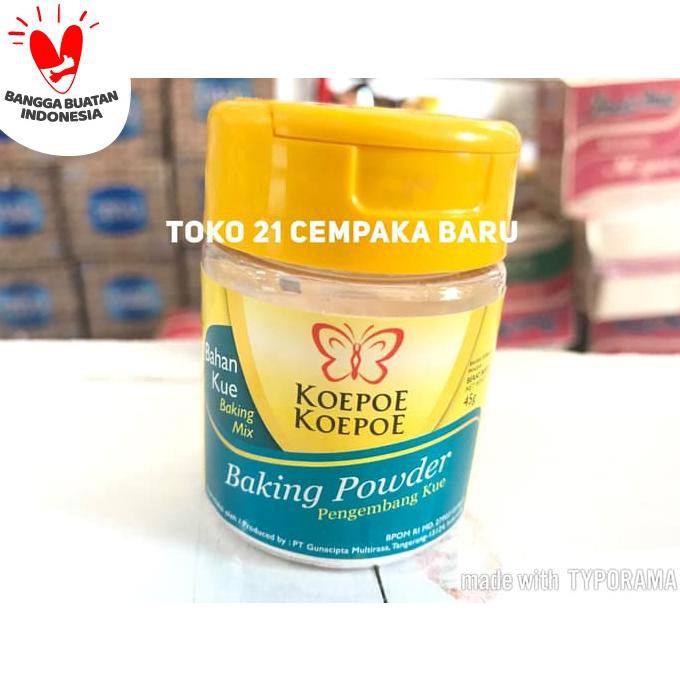 

Koepoe Koepoe Baking Powder 45g | Bahan Pengembang Mix Kue Roti 45 g MURAH Kode 1132