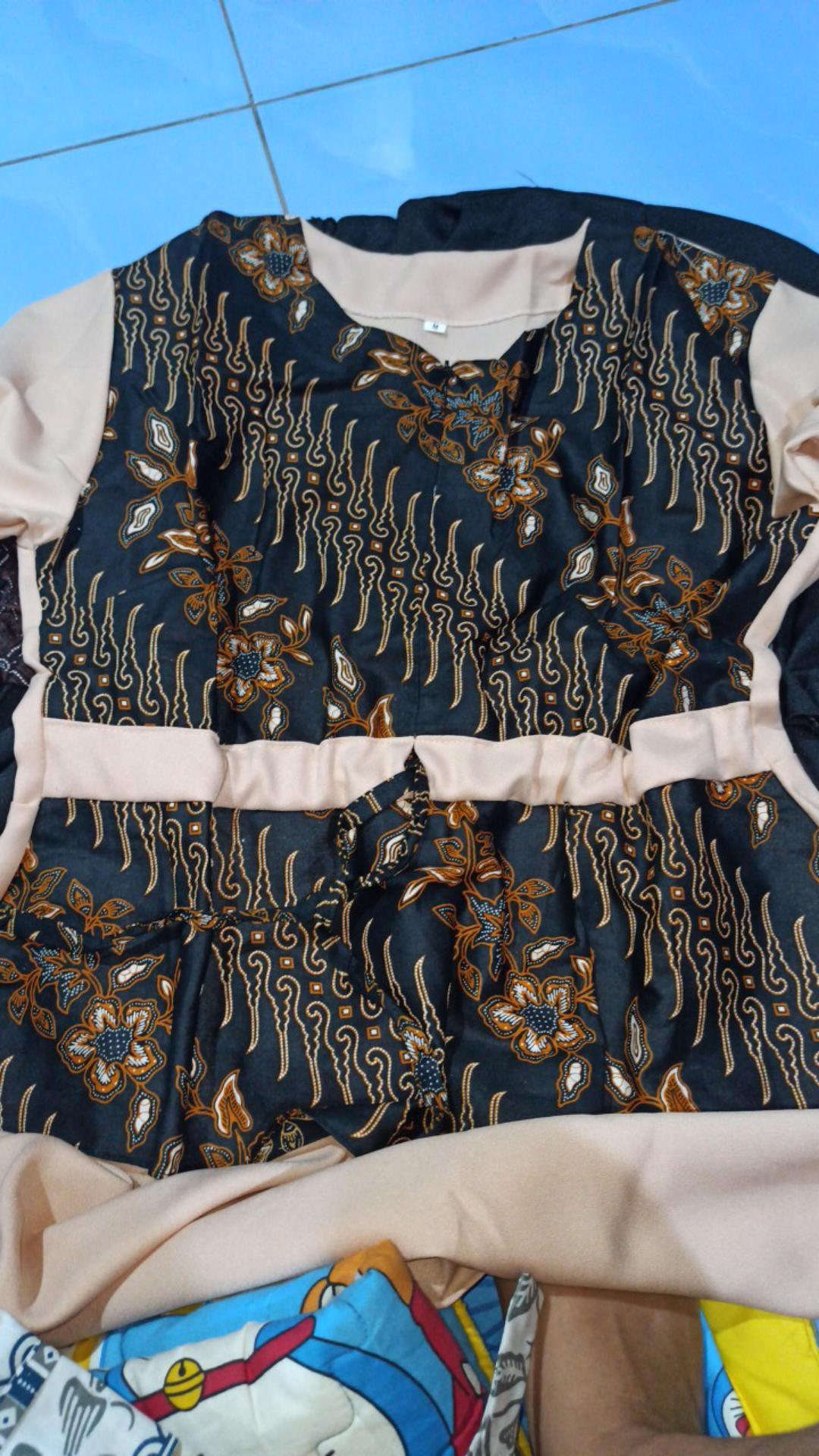 Tey-17 Batik Wanita Asj Sa Hrb026 Kenongo Kemeja Tosca Pendek