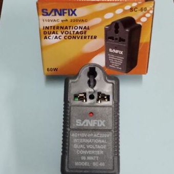 Step up step down merubah volt 110V ke 220V / 220V ke 110V converter AC 60 watt merk Sanfix SC 60 SC